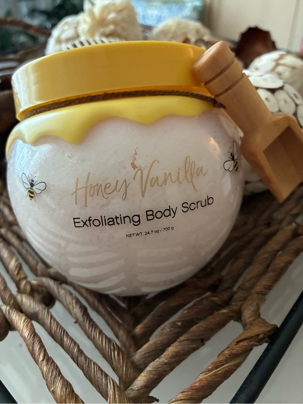 Honey Vanilla Exfoliating Body Scrub — Yellow